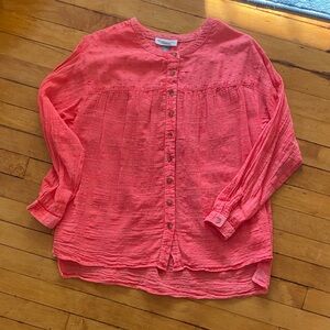Anthropologie Coral Button-Down Shirt